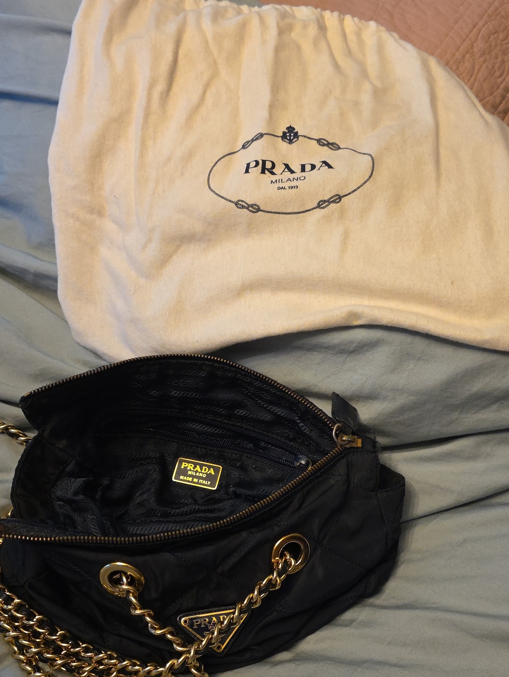 Prada Quilted Shoulder Bag in Black - Picture 6 of 6